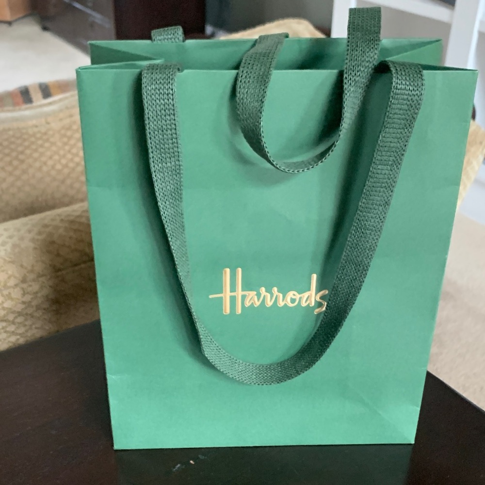 Harrods Emerald Tote with Gold Logo